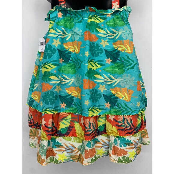 Disney Moana Girls Dress Size 9 10 Cotton Tropical Sleeveless Ruffle Tier New - Picture 6 of 10